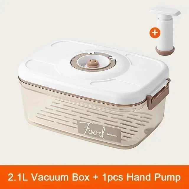 KEMORELA Vacuum Food Storage Container with Pump – Large Vacuum Storage Container Axl 2.1L with Hand Pump