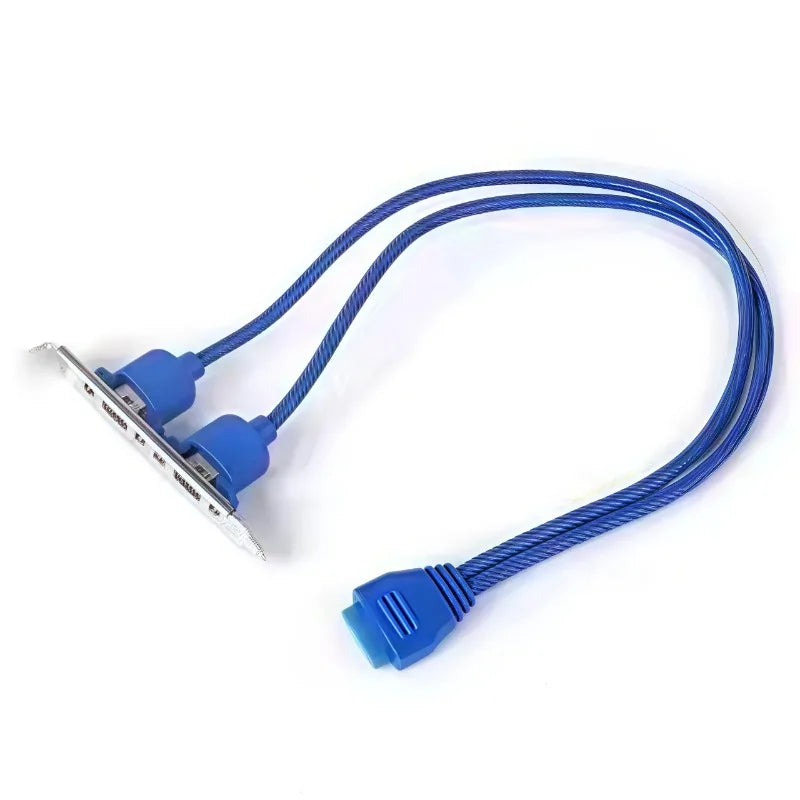 Dual USB 3.0 Front Panel Header Adapter 20-Pin Bracket Cable USB Header Adapter Axl bule-1PCS