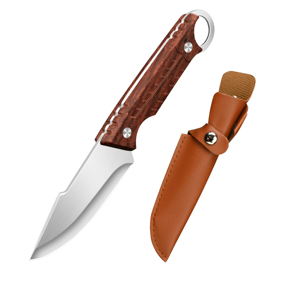 PLYS Fixed Blade Camping Knife – Stainless Steel with Sheath Fixed Blade Knife Axl C