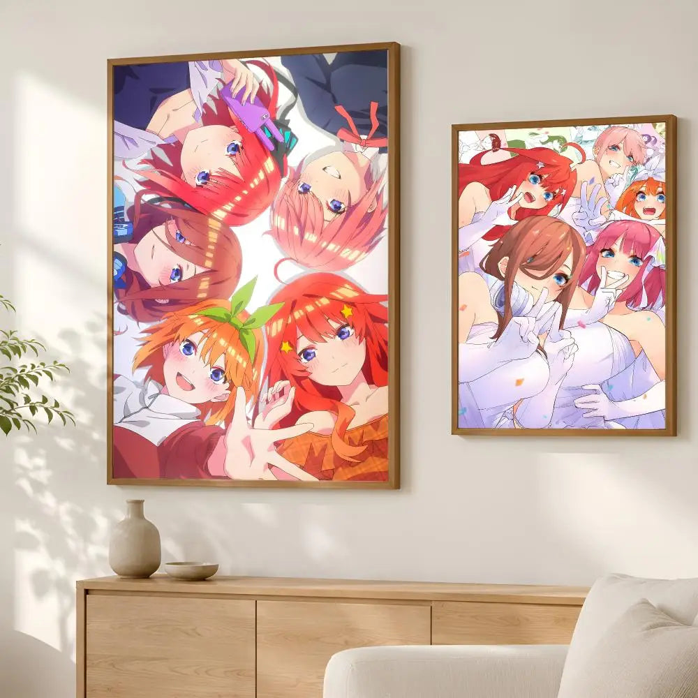 Quintessential Quintuplets Self-Stick Wall Art Poster | HD Waterproof Anime Wall Poster Axl