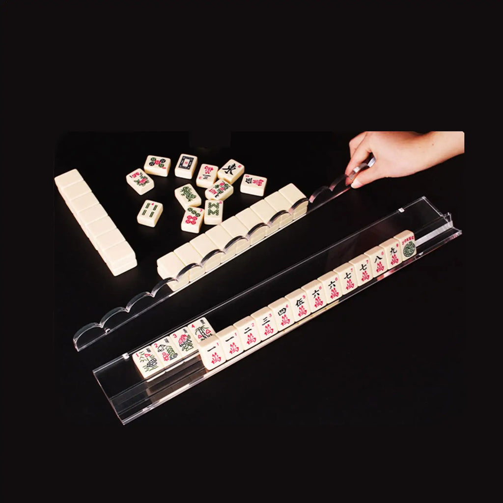 20-Inch Acrylic Mahjong Rack Set with Pusher | Quick Setup Mahjong Rack Set Axl