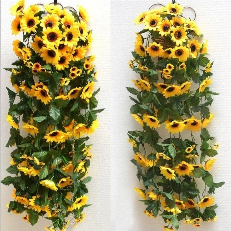 Artificial Sunflower Garland 260cm – Silk Floral Vine Decor Artificial Flower Garland Axl