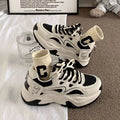Women's Chunky Platform Sneakers – Lace-Up Mesh Sports Shoes Platform Sneakers Axl black 36