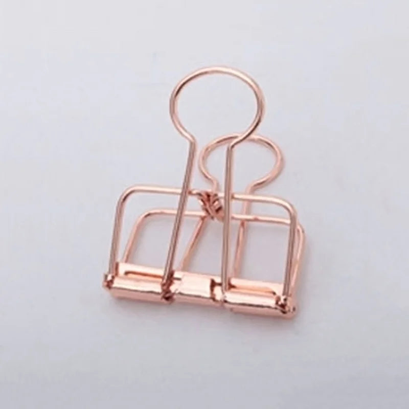 5-Pack Rose Gold Binder Clips – Metal Paper Clips for Office & School Metal Binder Clips Axl