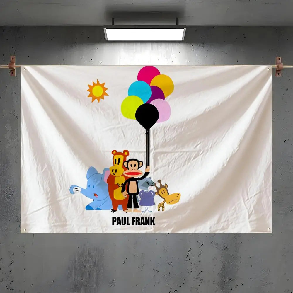 Paul Frank Decorative Flag – Wall Art & Outdoor Event Banner Decorative Flag Banner Axl White4 120x180cm