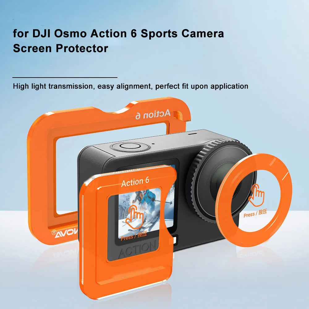 DJI Osmo Action 6 Tempered Glass Screen Protector Kit 2 Pack Camera Screen Protector Axl Default Title