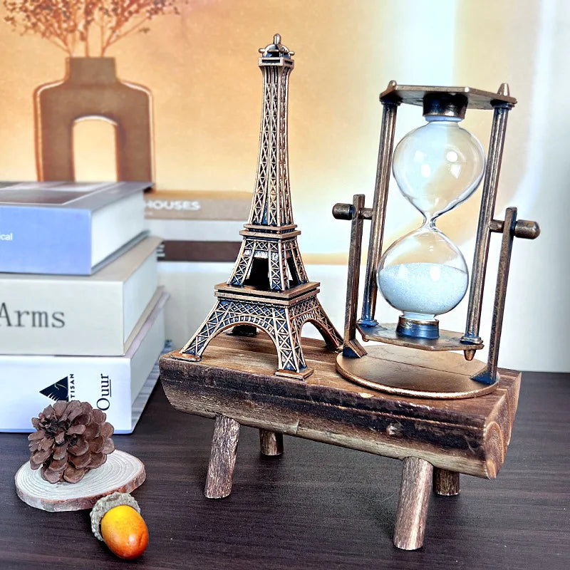 Vintage Metal Hourglass Timer – Retro Bronze Sand Clock Decor Decorative Hourglass Axl