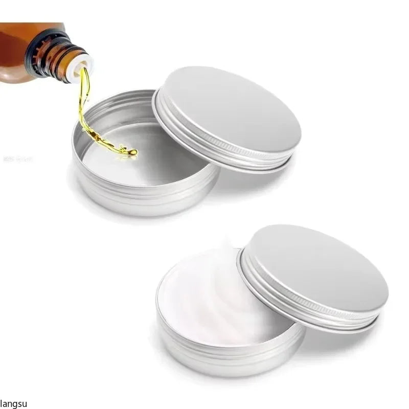 10-Pack Round Aluminum Tin Cans 100g Screw Lid Storage Jars Tin Storage Containers Axl