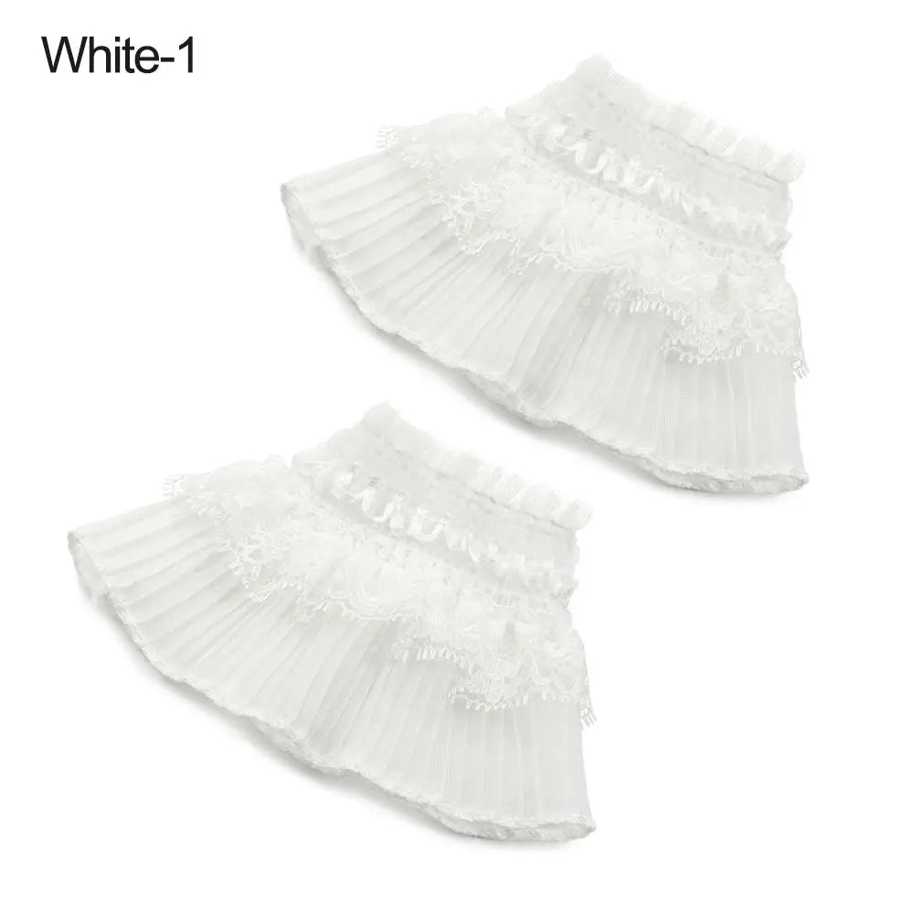 Lace Ruffle Detachable Fake Cuffs – Decorative Sleeve Cuffs Decorative Sleeve Cuffs Axl white-style1