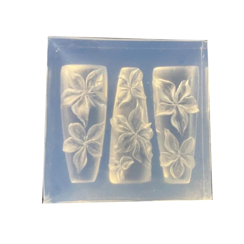 3D Lily Flower Nail Art Silicone Mold – DIY Carving Template Nail Art Mold Axl