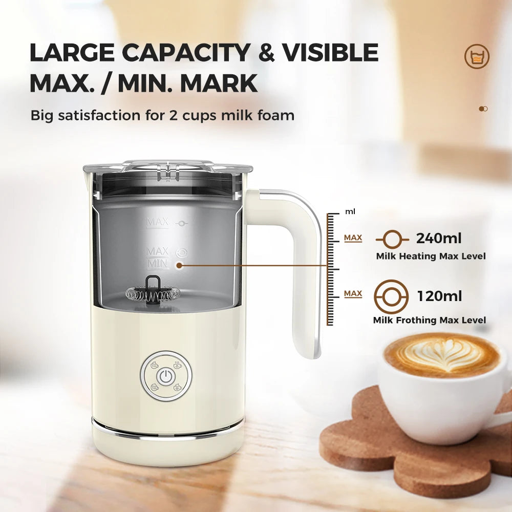 Cafelffe 4-in-1 Electric Milk Frother & Warmer | 240ml Electric Milk Frother Axl