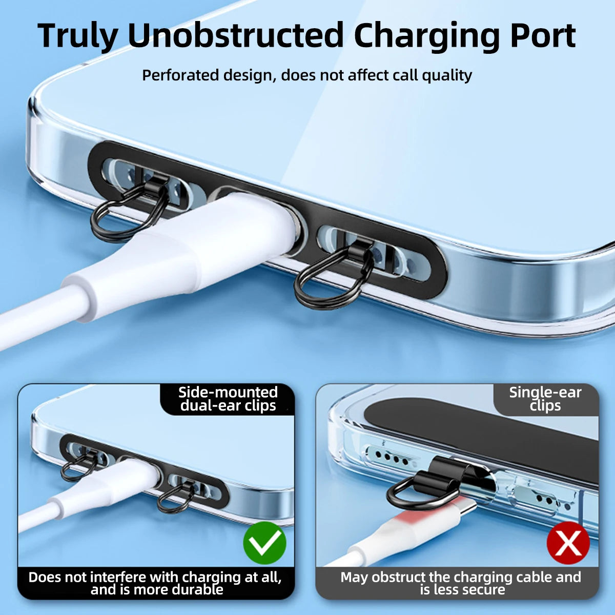 Stainless Steel Phone Lanyard Patch Clip | Metal Gasket Connector Phone Lanyard Connector Axl