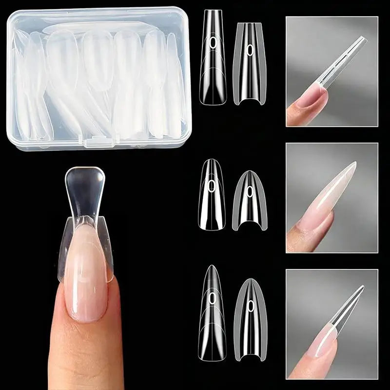 60-Pc Coffin Dual Nail Extension Forms – Acrylic Mold Kit Nail Extension Forms Axl