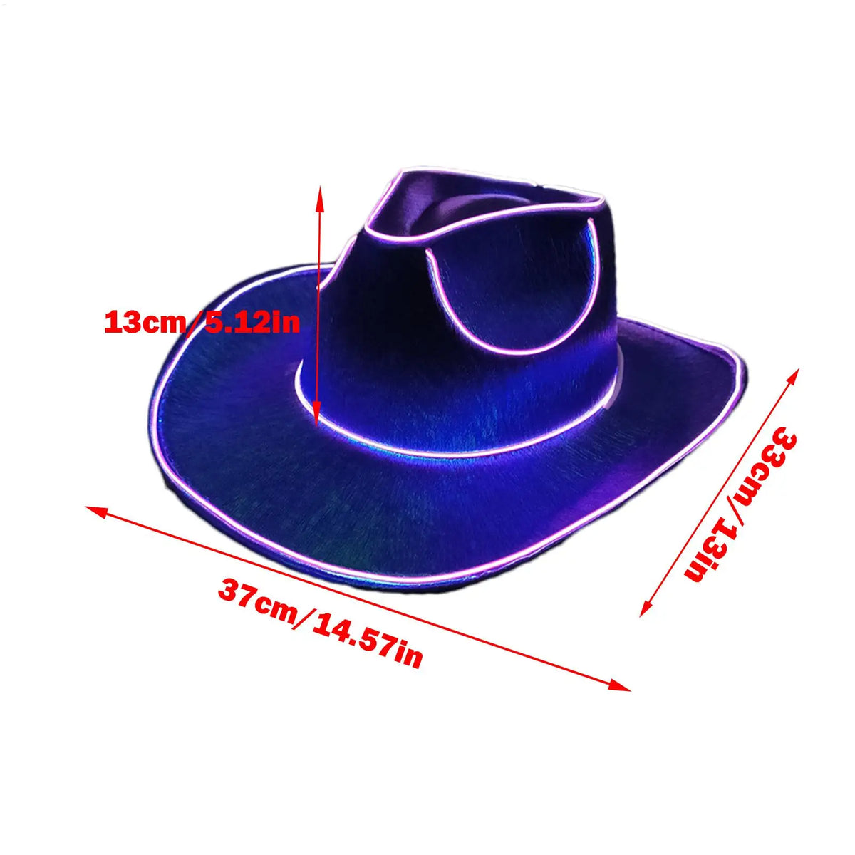 LED Light Up Cowboy Hat – Disco Party Hat for Men & Women LED Party Hat Axl