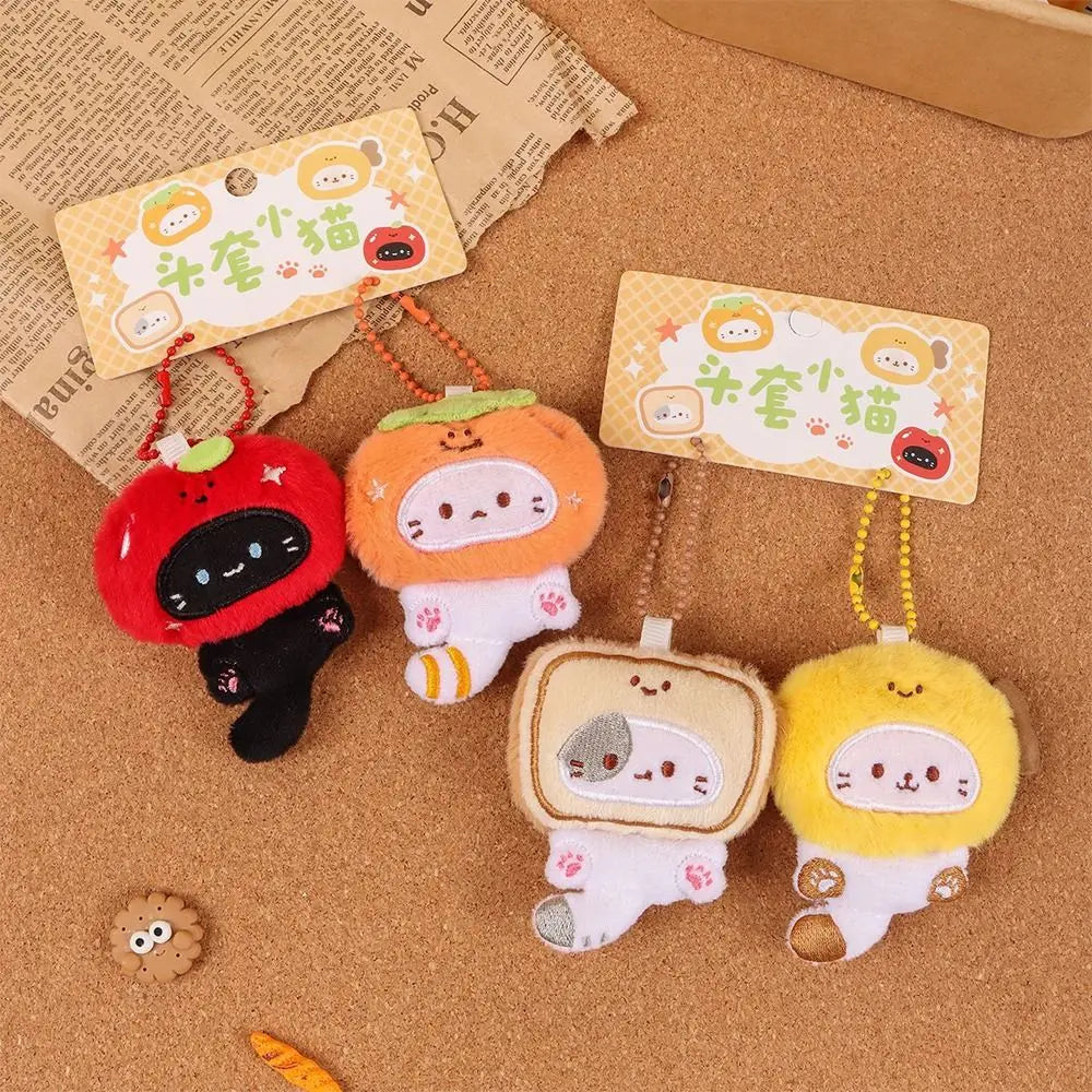 Plush Cat Keychain Pair – Cute Cartoon Kitty Pendant & Bag Charm Plush Keychain Axl