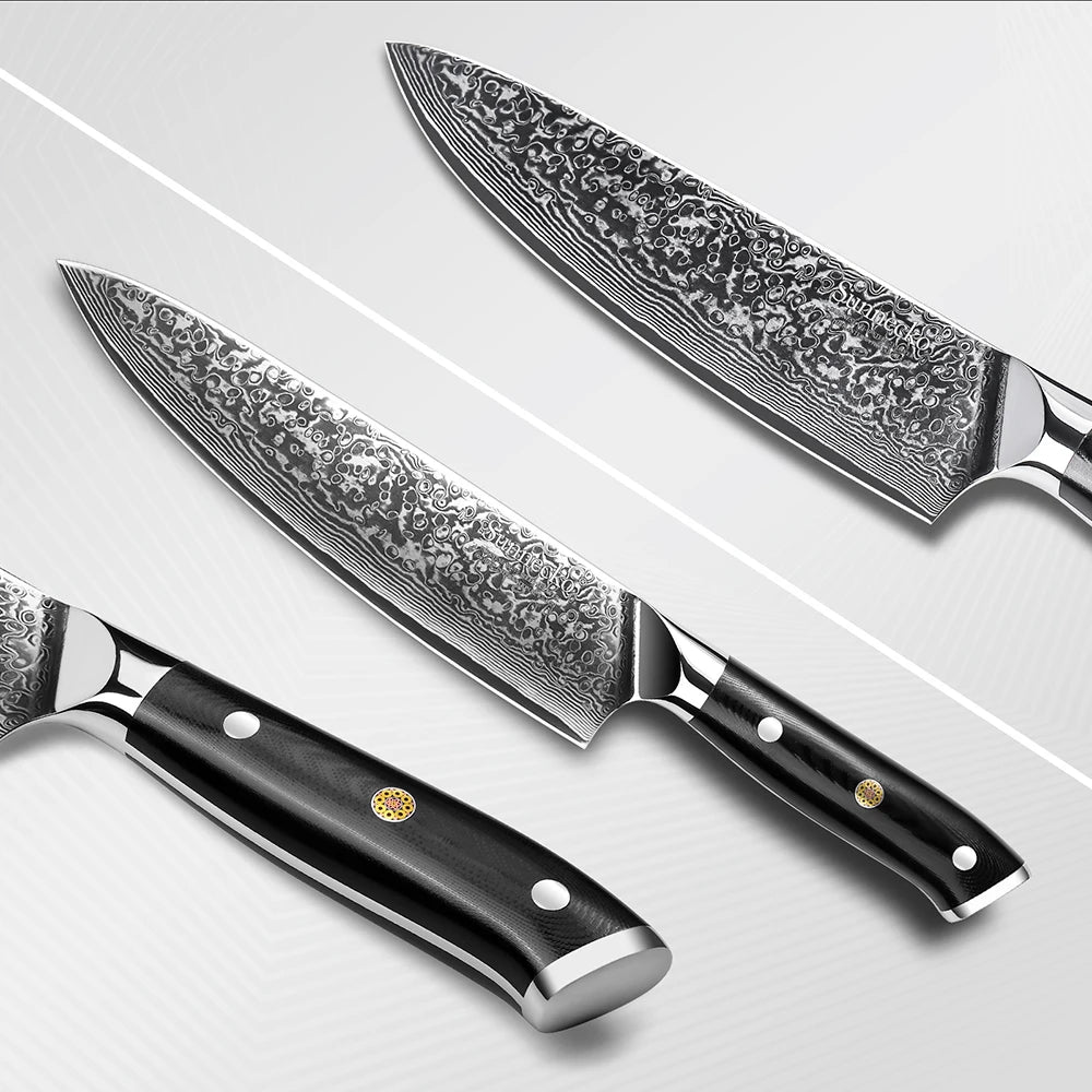 Sunnecko 73-Layer Damascus Steel Kitchen Knife Set | 1-4 Pc Kitchen Knife Set Axl