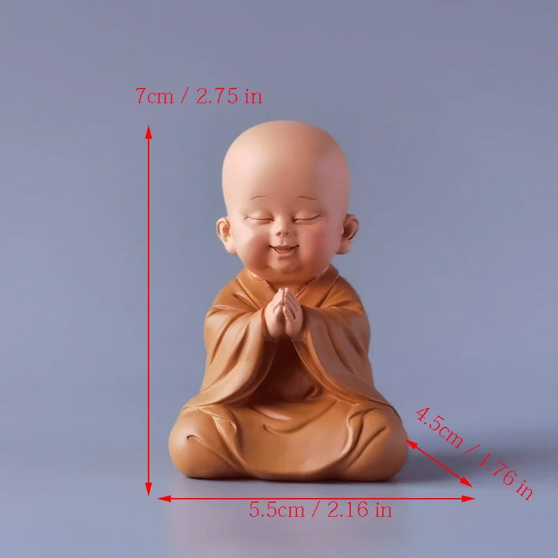 Resin Little Monk Mini Statue – Handmade Home Decor Gift Decorative Figurine Axl 04