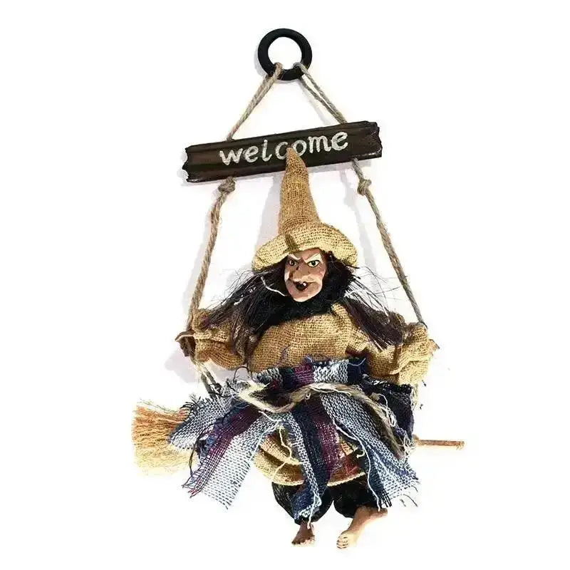 Halloween Hanging Witch Doll Ornament | Scary Party Decor Halloween Hanging Decor Axl Yellow