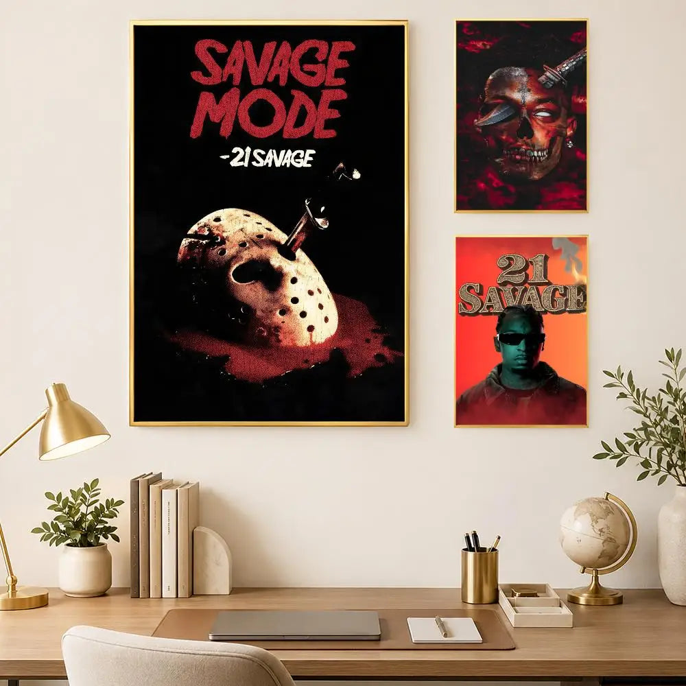 21 Savage Music Poster – Self-Stick HD Waterproof Wall Art Music Wall Poster Axl