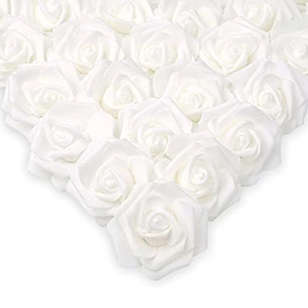 PE Foam Rose Heads – Artificial Flowers for Wedding & Home Decor Artificial Flower Heads Axl WHITE 10pcs