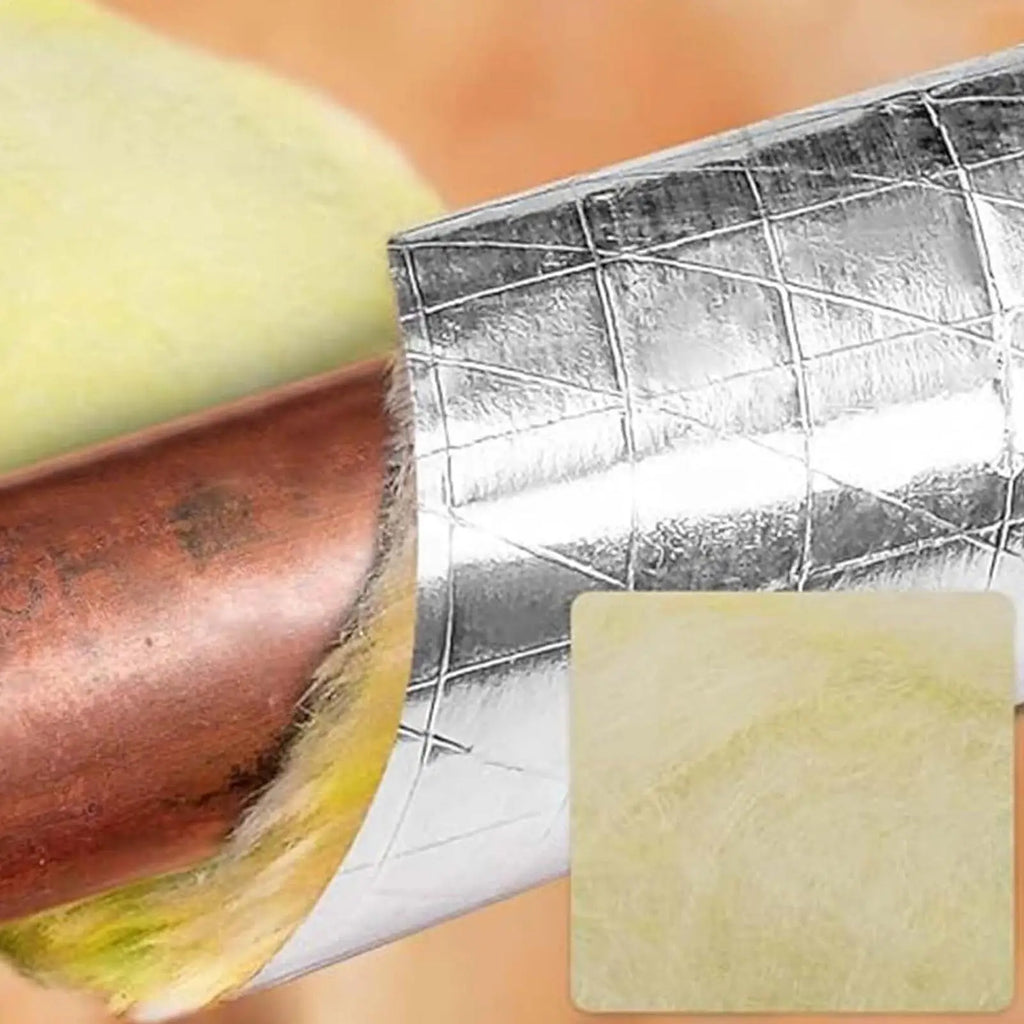 Glass Wool Pipe Insulation Wrap 32.8 Ft | HVAC Fireproof Roll Pipe Insulation Wrap Axl