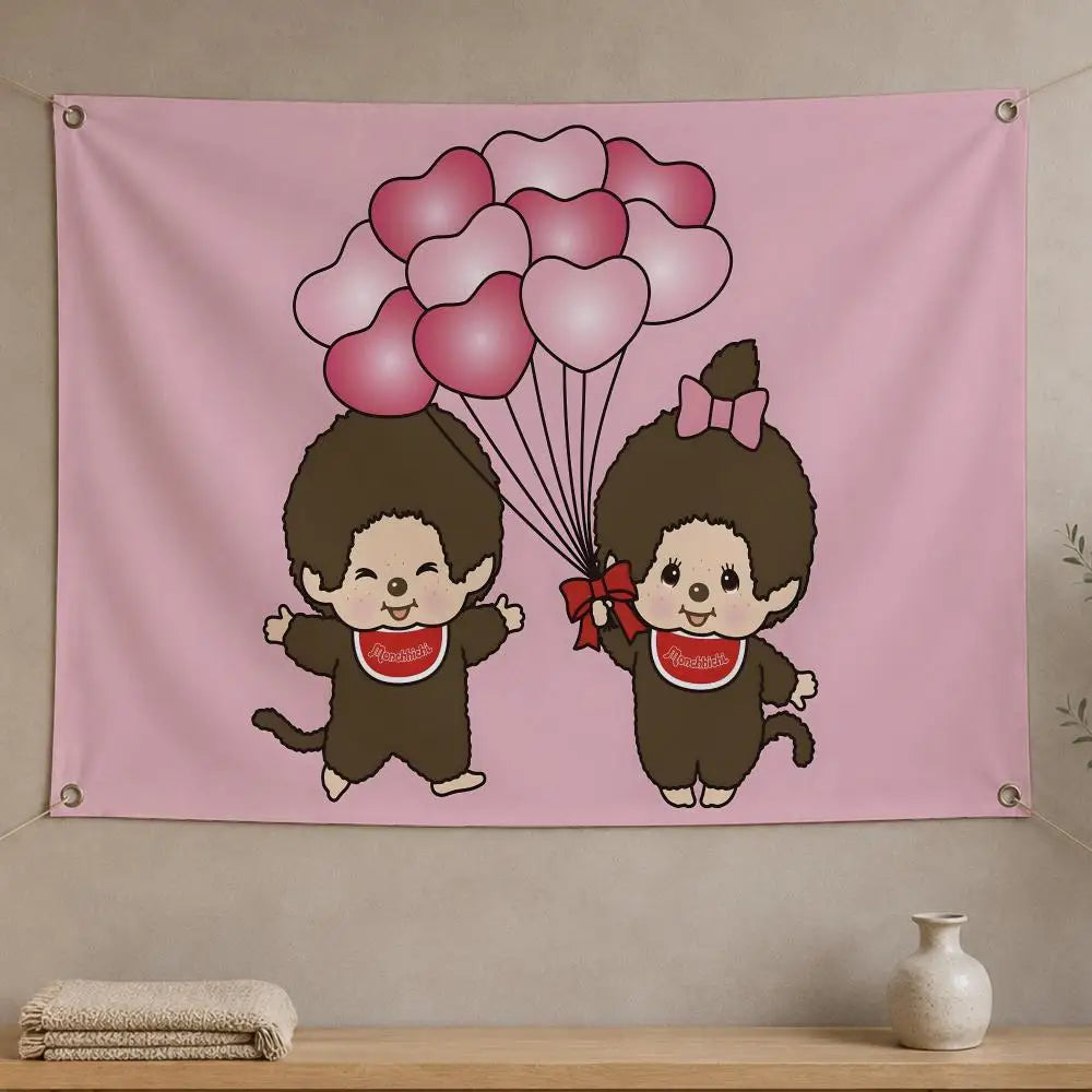Monchhichi Character Flag Banner – Wall Hanging Decor Wall Hanging Flag Axl White07 120x180cm