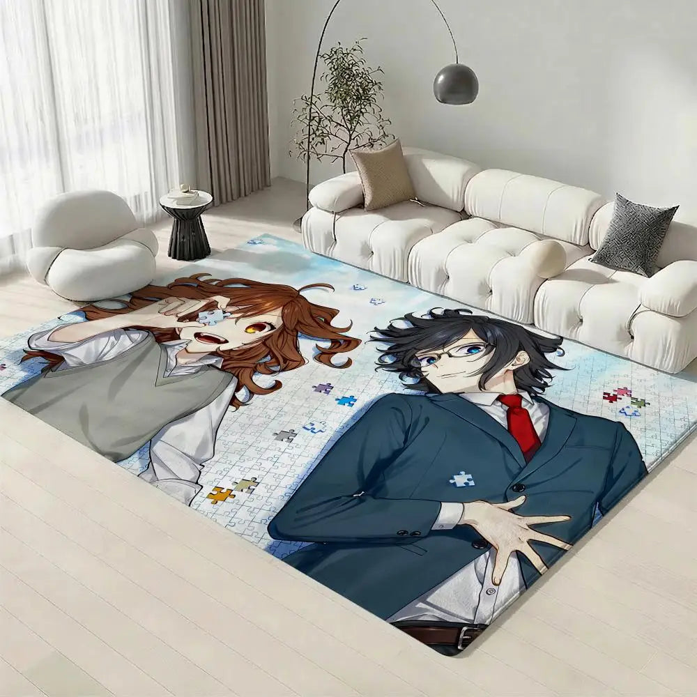 Horimiya Anime Flannel Floor Mat – Non-Slip Soft Indoor Rug Anime Floor Mat Axl