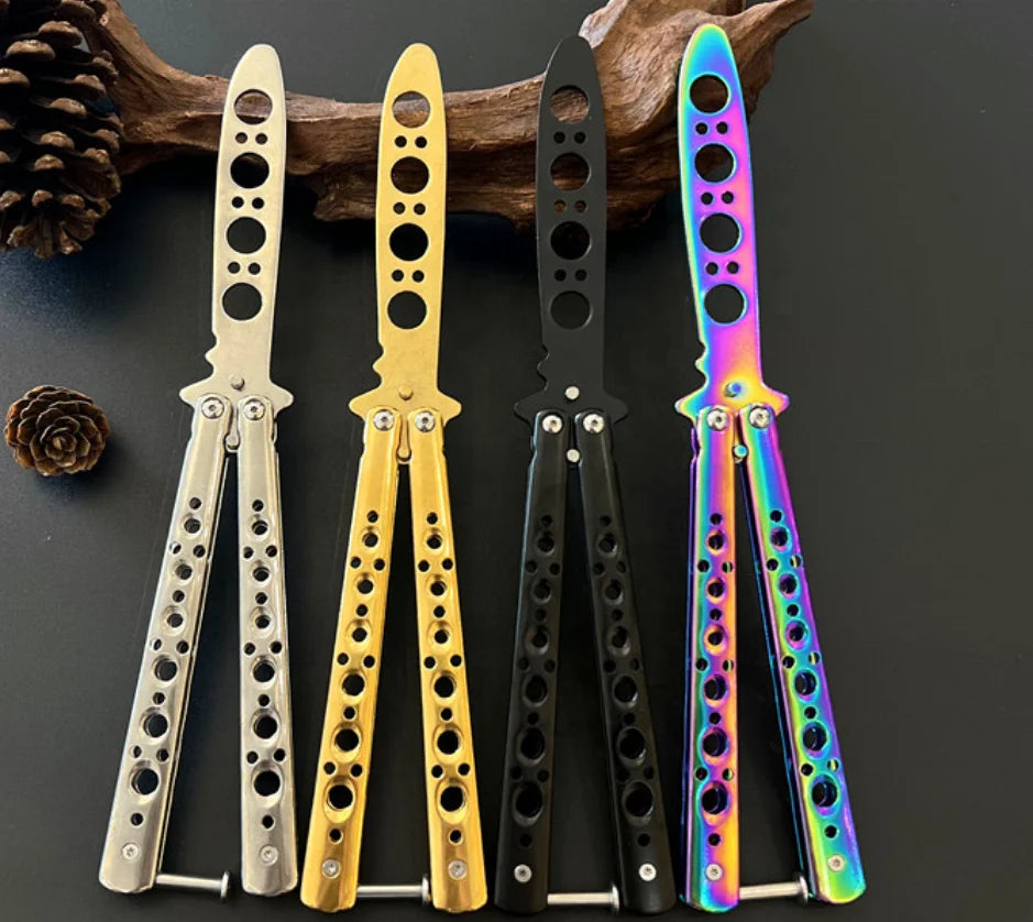 Butterfly Knife Trainer – Foldable Stainless Steel Practice Tool Butterfly Knife Trainer Axl