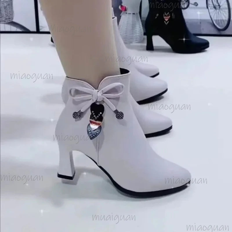 Women's Pointed Toe Ankle Boots – Side Zipper & Thin Heel Women's Ankle Boots Axl