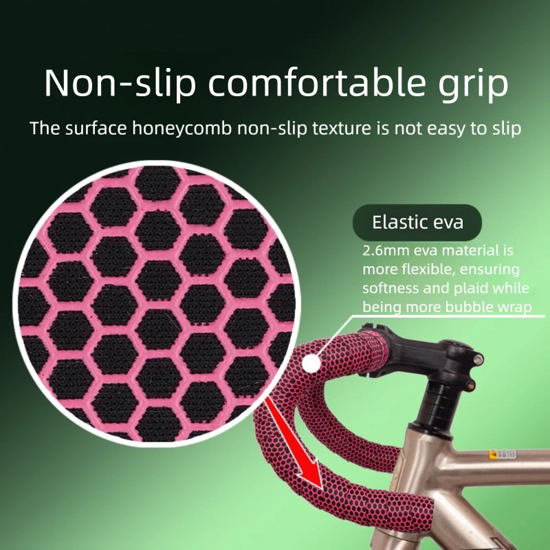 Road Bike Handlebar Tape – Silicone Honeycomb Non-Slip Bar Wrap Handlebar Tape Axl