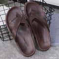 YBQJOO Men's Anti-Slip Hollow Beach Flip Flops | Summer Slippers Beach Flip Flops Axl Brown 44