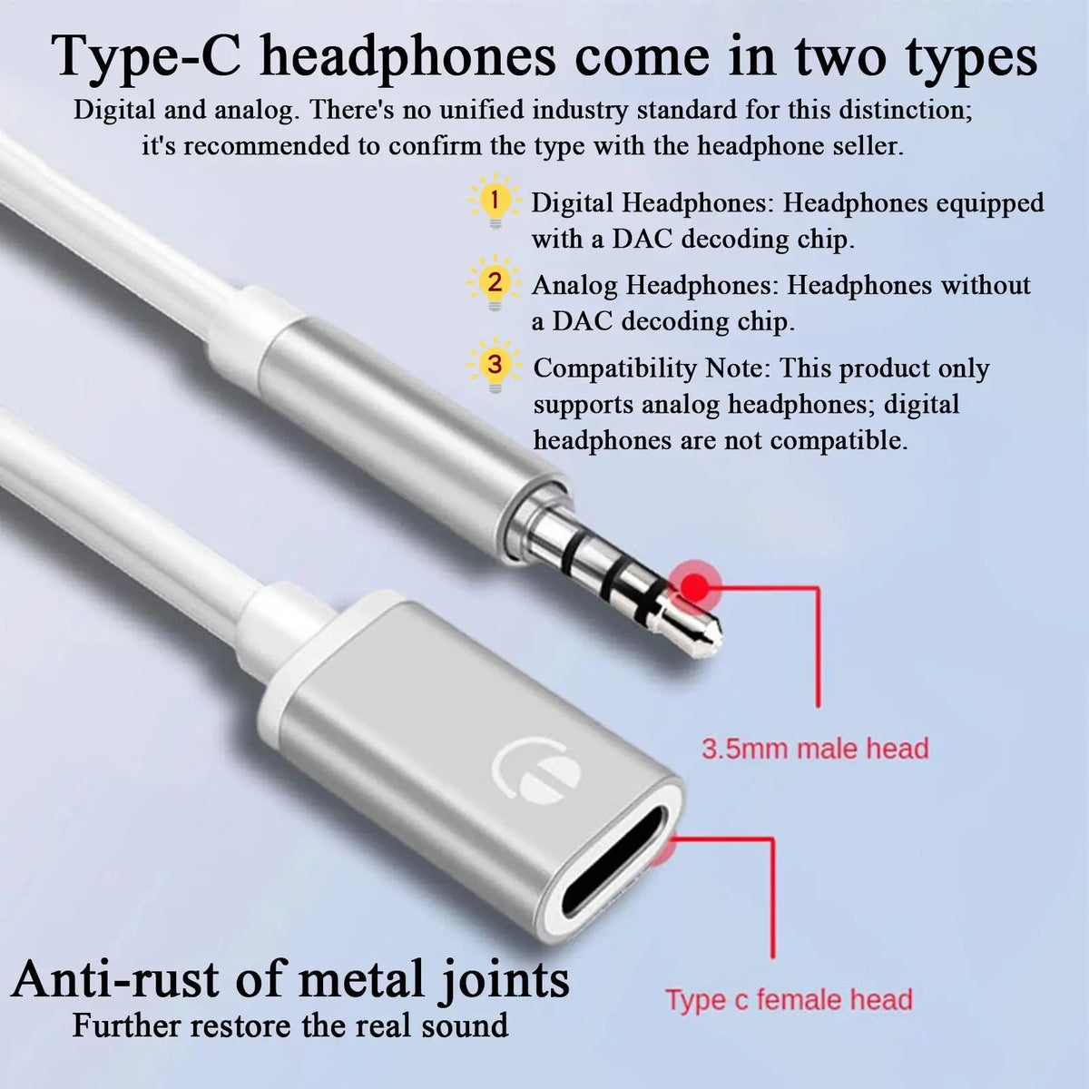 3.5mm to USB-C Audio Adapter | Headphone Jack Converter Audio Adapter Cable Axl