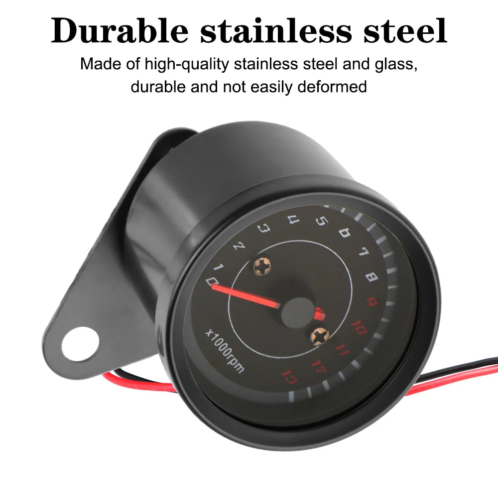 Universal Motorcycle Speedometer Tachometer with LED Light Motorcycle Gauge Axl