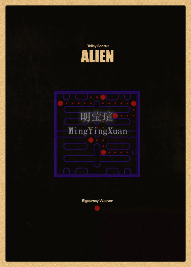 Alien 1979 Classic Movie Poster – Kraft Paper Wall Art Movie Wall Poster Axl 1 30x20cm