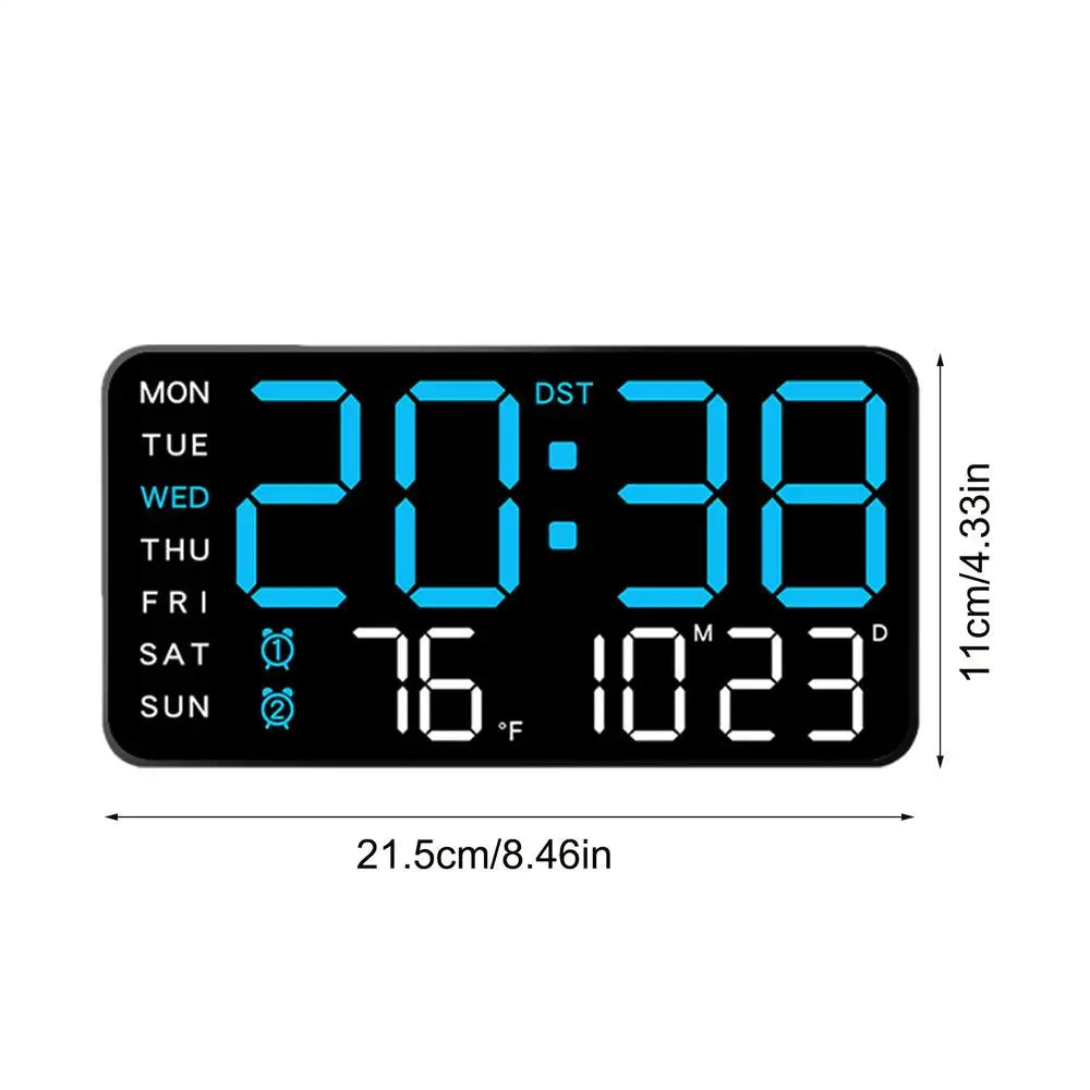 LED Digital Wall Clock – Large Display, Temperature & Date LED Wall Clock Axl Black