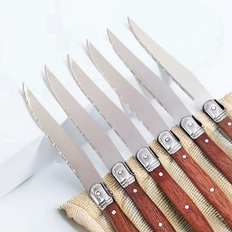 Serrated Steak Knives Set 4/6/8 Piece – Wood Handle Cutlery Steak Knife Set Axl