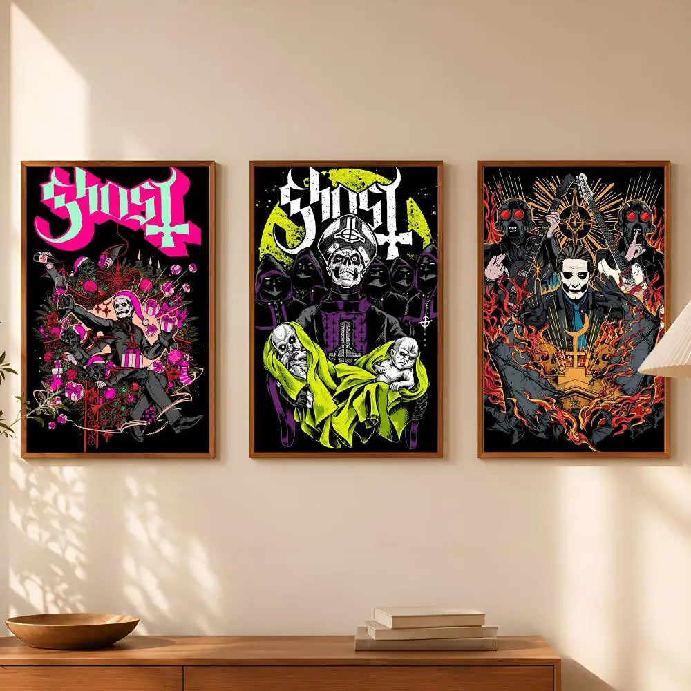Band Ghost Self-Stick Wall Art Poster – Waterproof HD Decor Wall Art Poster Axl