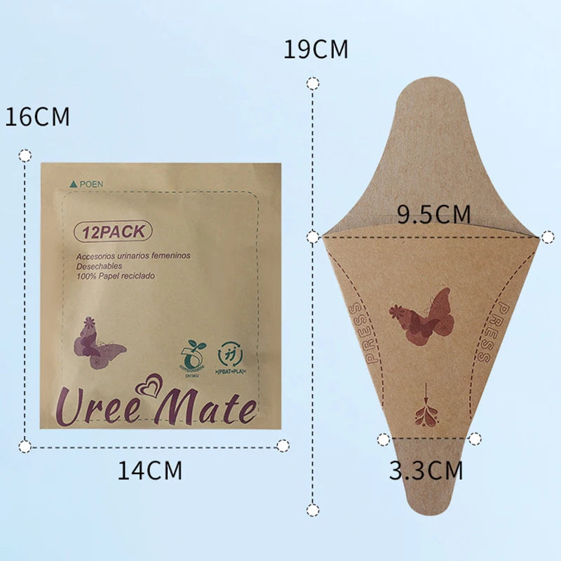 12-Pack Disposable Female Urination Funnel – Portable Waterproof Female Urination Device Axl