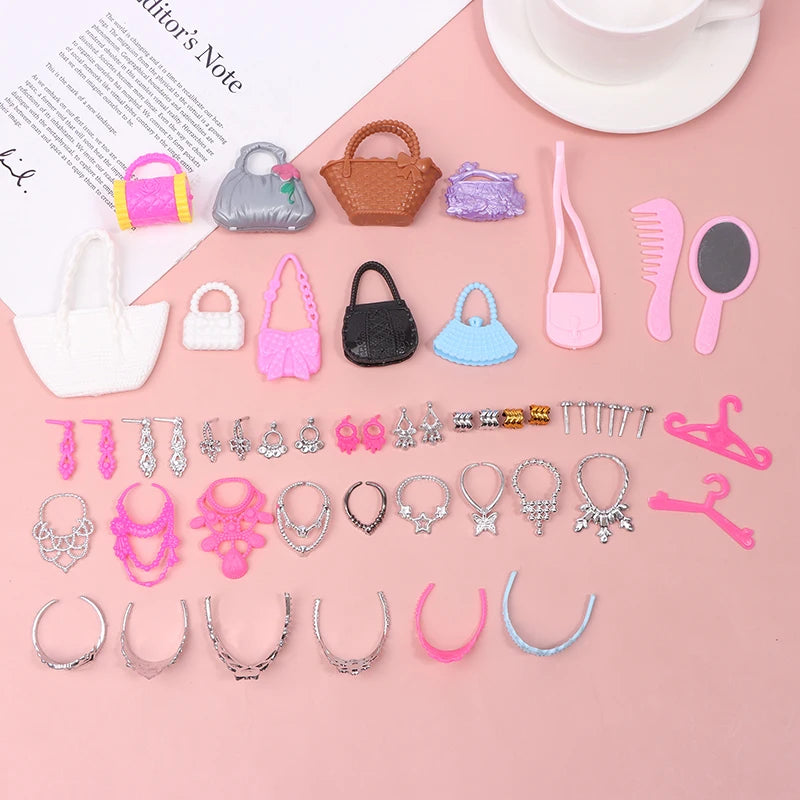 10Pcs Dollhouse Miniature Princess Jewelry Set – Crown & More Doll Accessories Set Axl
