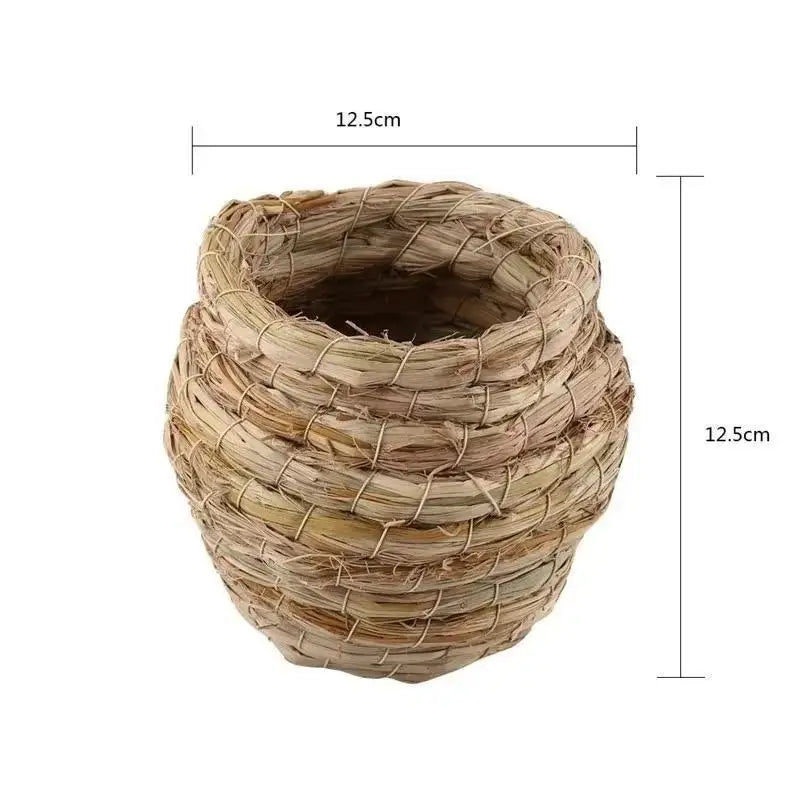 Handmade Grass Woven Bird Nest – Hanging Parrot & Hummingbird Hut Bird Nest Hut Axl A