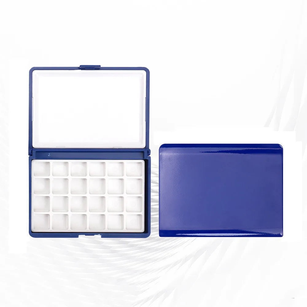 Mini Watercolor Palette Box 12/24 Grid – Travel Paint Case Watercolor Palette Box Axl Flat-B-24 Grid
