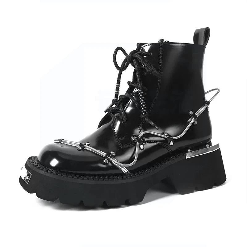 Women's Punk Mary Jane Ankle Boots – Metal Detail Lolita Derby Women's Ankle Boots Axl