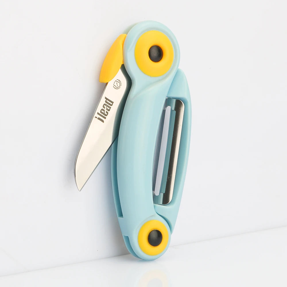XUAN FENG 2-in-1 Folding Fruit Knife & Peeler | Camping Folding Fruit Knife Axl SKY BLUE