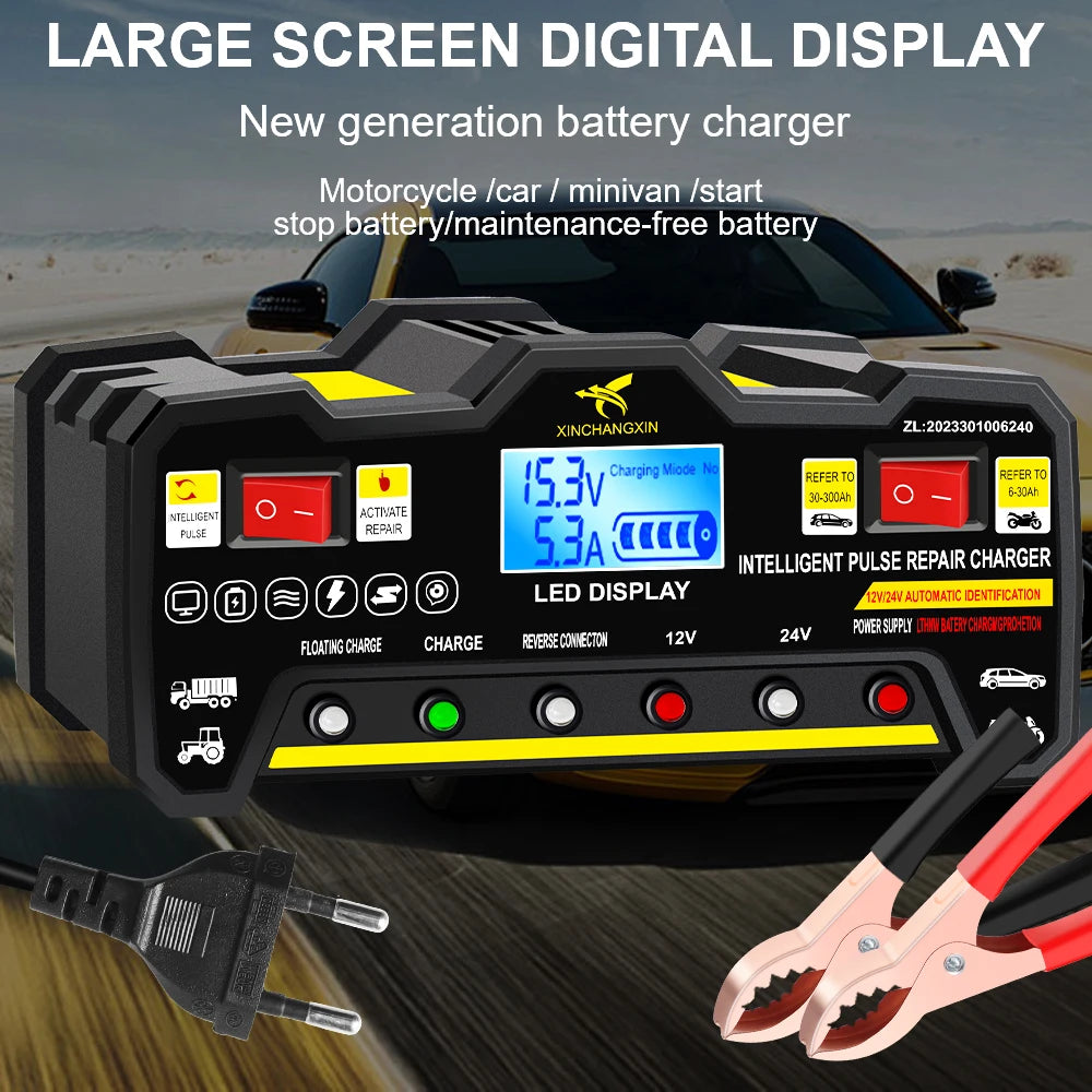 220W Intelligent LCD Car Battery Charger – 300AH Lead Acid Car Battery Charger Axl