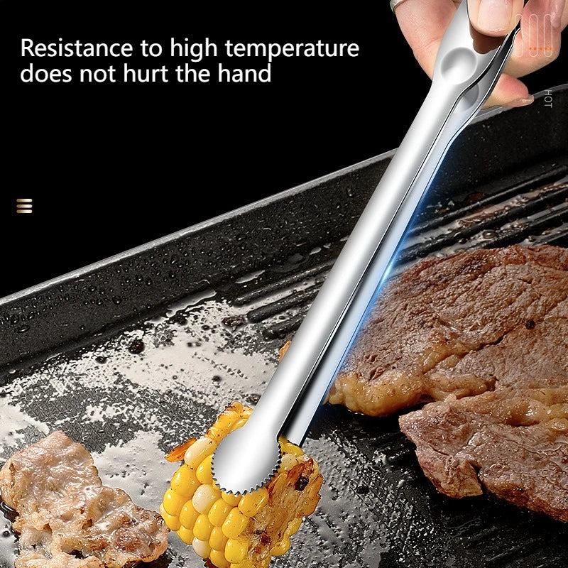 Stainless Steel Grill Tongs – Non-Slip BBQ & Kitchen Clip BBQ Grill Tongs Axl