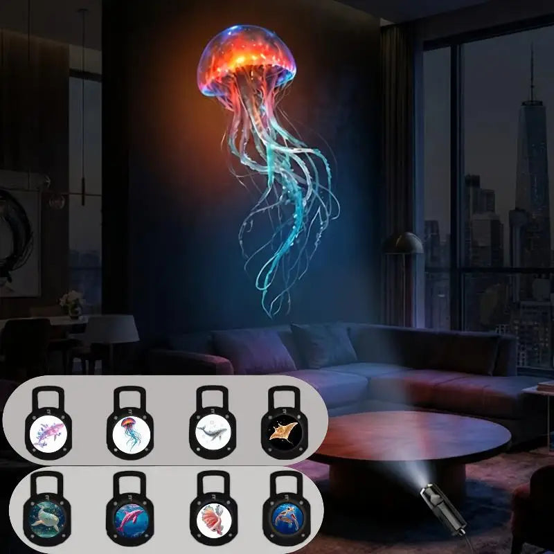 Ocean Projector Night Light with 8 Marine Life Slide Panels Projector Night Light Axl