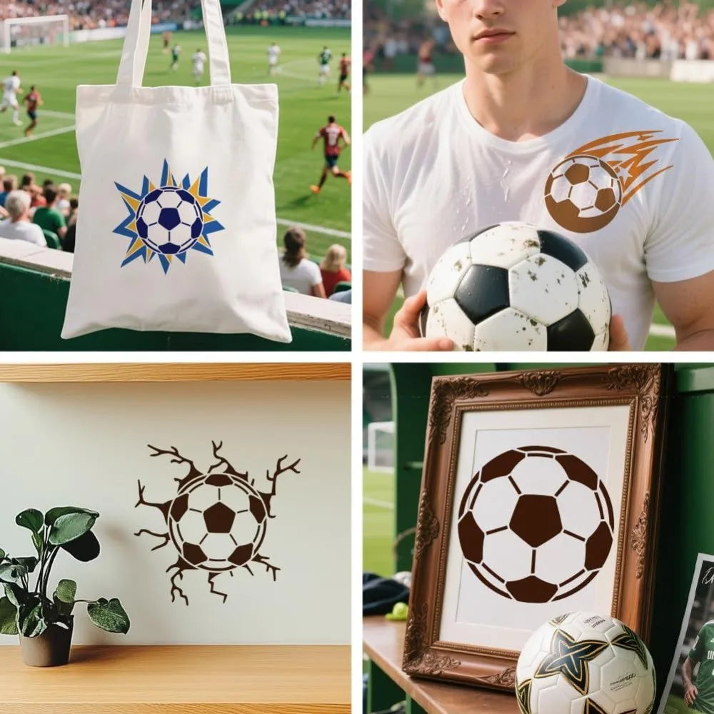 3-Piece Reusable Football Soccer Stencil Set 11.8" – DIY Art Craft Stencil Set Axl