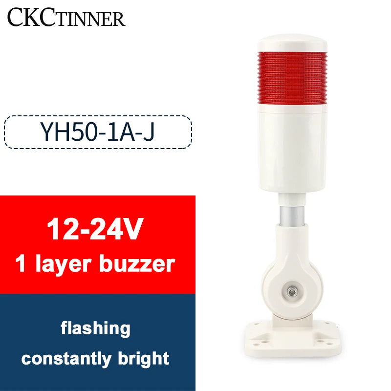 YH50-J Stack Tower Alarm Light 1-5 Layer Warning Lamp Buzzer Stack Tower Alarm Light Axl YH50-1D-J 12-24V