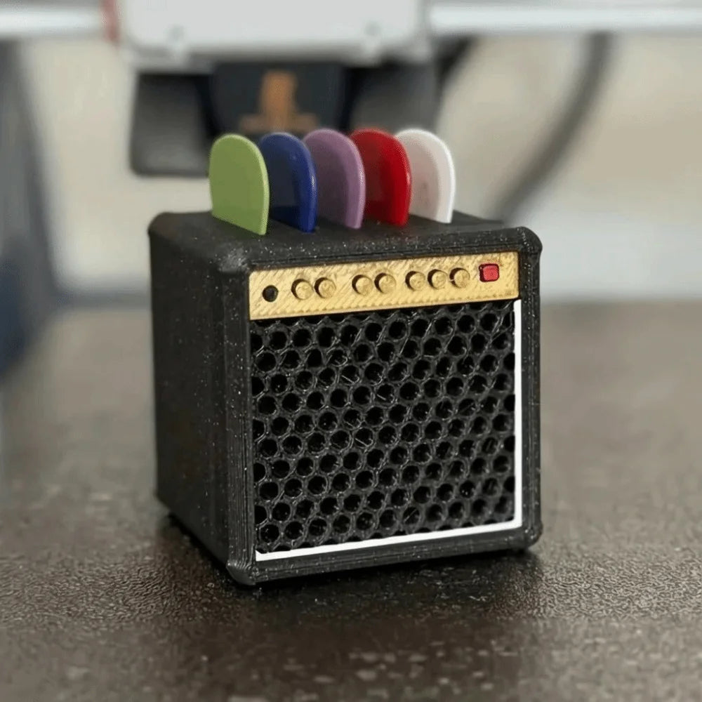 Retro Guitar Pick Holder – 3D Printed Speaker Design Display Box Guitar Pick Holder Axl