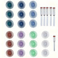 Radial Bristle Disc Kit & Mandrel – Rotary Polishing Wheels Rotary Tool Accessory Axl 27pcs